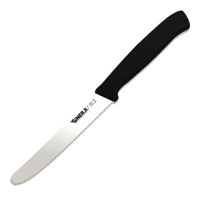 Sinerji Silver Plastik Saplı Dişli Domates Bıçağı, 11 cm, Siyah