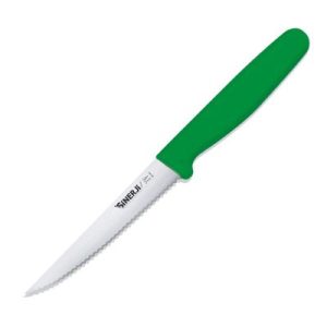 Sinerji Silver Plastik Saplı Dişli Sebze Bıçağı, 11 cm, Yeşil
