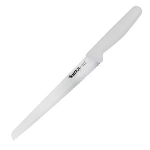 Sinerji Silver Plastik Saplı Orta Dişli Ekmek Bıçağı, 21 cm, Beyaz