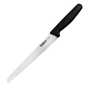 Sinerji Silver Plastik Saplı Orta Dişli Ekmek Bıçağı, 21 cm, Siyah