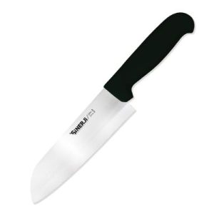 Sinerji Silver Plastik Saplı Santoku Şef Bıçağı, 18 cm, Siyah