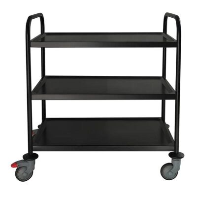 Smart Chef 101102 Paslanmaz Çelik 3 Katlı Servis Arabası, 93x51x93 cm, Siyah
