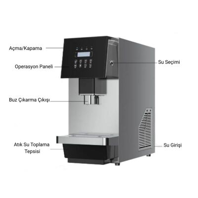 Smart Chef Coffee Z01 Kırık Buz Makinesi, 20-30 kg/gün Kapasiteli - Görsel 4