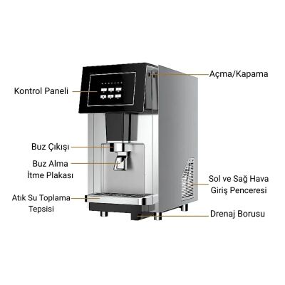 Smart Chef Coffee Z03 Kırık Buz Makinesi, 60-70 kg/gün Kapasiteli - Görsel 2