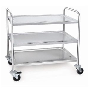 Smart Chef X1101 Paslanmaz Çelik 3 Katlı Servis Arabası, 84.5x52.5x94 cm