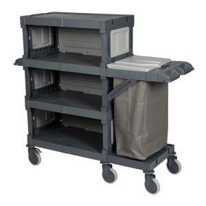 UTP Professional AC2418 Alfacart 3 Katlı Kat Arabası, 1 Çöp Bölmeli, 161x57x145 cm