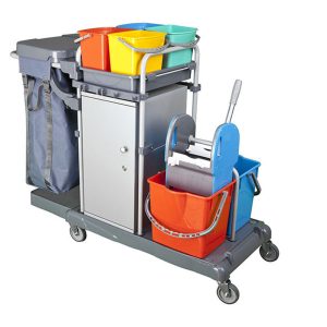 UTP Professional KA801SB Smart Dolaplı Kat Arabası, 1 Çöp Bölmeli, 133x52x102 cm