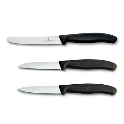 Victorinox Swiss Classic 6.7113.3 3'lü Bıçak Seti, Siyah