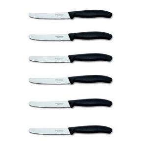 Victorinox Swiss Classic 6.7833.6 6'lı Tırtıklı Domatas ve Sofra Bıçağı, 11 cm, Siyah