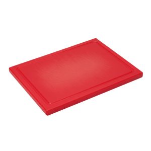 Yelkar YP 1401-3 Oluklu Yuvarlak Köşe ve Kenarlı Polietilen Kesme Levhası, 30x40x1.5 cm, Kırmızı