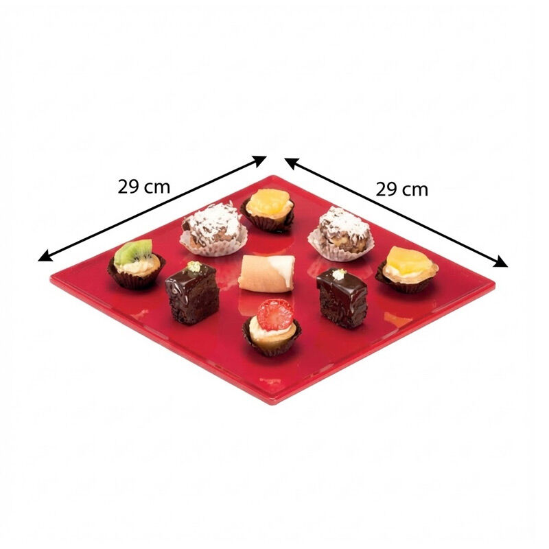 Zicco K-2060 Melamin Teşhir Tepsisi, 29x29 cm, Kırmızı - Görsel 2