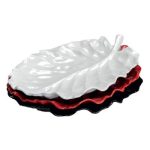 Zicco K-2800 Yaprak Model Melamin Teşhir Tabağı, 43x34 cm, Kırmızı