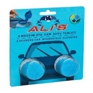 Ali's A005-1 4 Mevsim Oto Cam Suyu Temizleme Tableti, 2 Adet