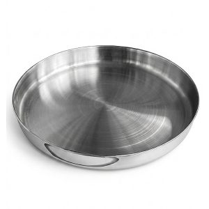 Almetal Yuvarlak Paslanmaz Çelik Tepsi, 34 cm