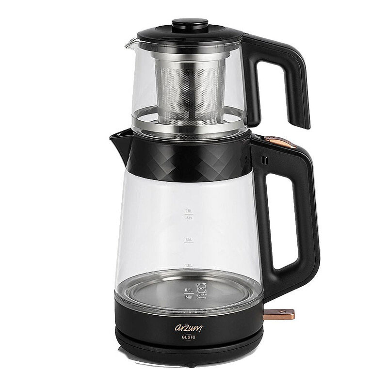 Arzum AR3101 Gusto Cam Çay Makinesi, Siyah