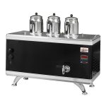 Ateşe Titanium Compact Akıllı Dijital Çay Kazanı, 3 Demlikli, Gazlı & Elektrikli, Statik Siyah Boyalı