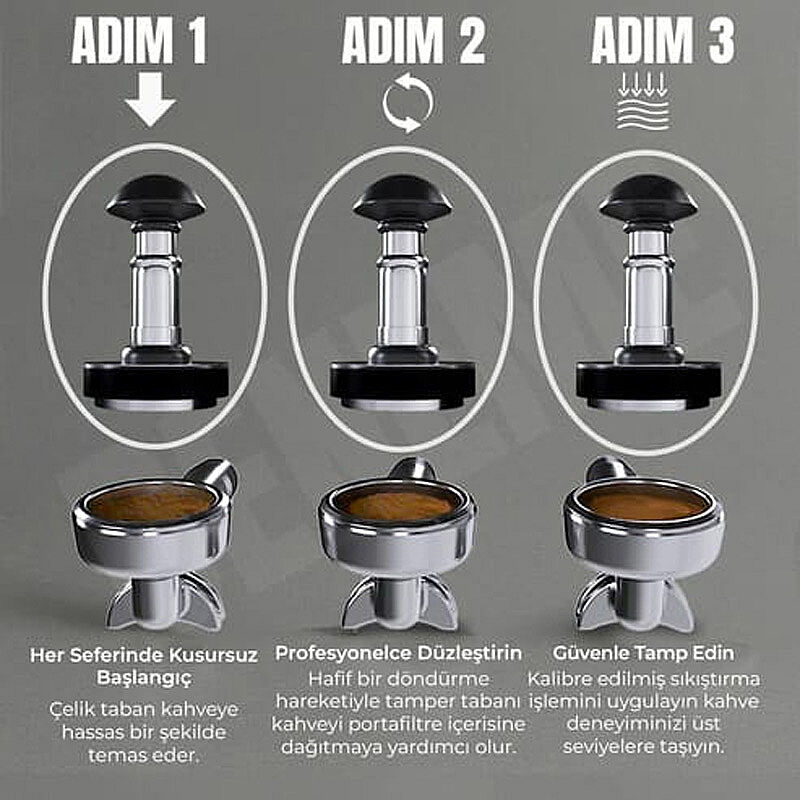 Aywens Kalibrasyonlu Tamper, 53.35 mm - Görsel 4