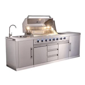 Berfmann BDGG-275S Apex 6+2 Gazlı Barbekülü Outdoor Mutfak Kızılötesi Yan Ocak