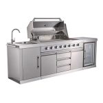 Berfmann BRGG-275S Apex 6+2 Gazlı Barbekülü ve Buzdolaplı Outdoor Mutfak, Kızılötesi Yan Ocak