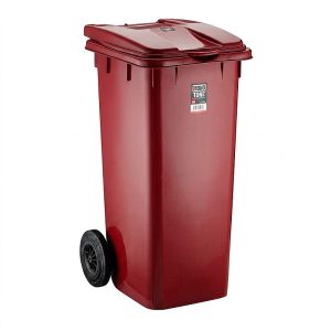 Bora Plastik Mono Tone Çöp Kovası, 120 L, Kırmızı
