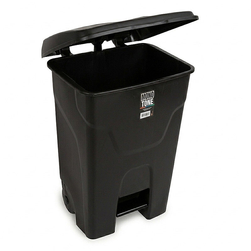Bora Plastik Pedallı Çöp Kovası, 80 L, Siyah