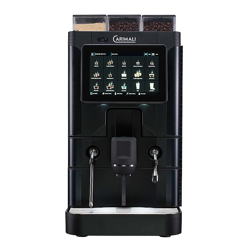 Carimali SilverAce Power M Brew L Tam Otomatik Espresso Kahve Makinesi, 2 Çekirdek Hazneli, 1 Toz Ürün Hazneli, Taze Sütlü, Siyah - Görsel 3