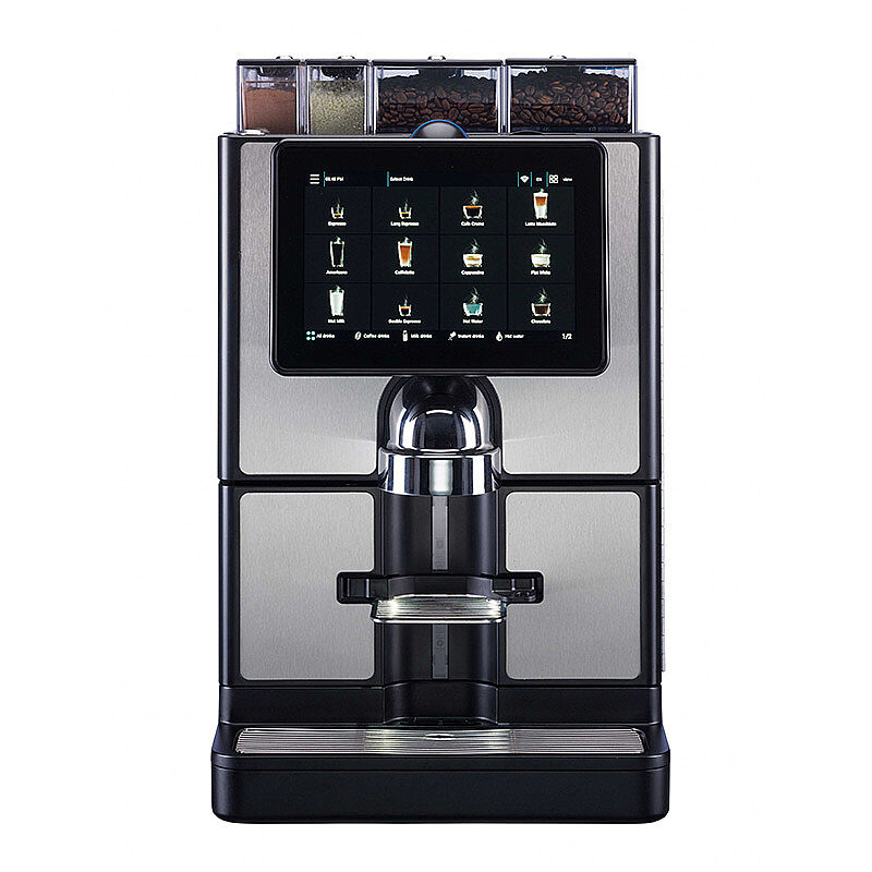Carimali SilverTwin CARIbrew L Tam Otomatik Espresso Kahve Makinesi, 2 Çekirdek Hazneli, 2 Toz Ürün Hazneli, Taze Sütlü, Silver-Siyah