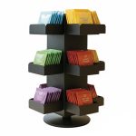 Decorelax Model-1 Döner 12 Bölmeli Poşet Çay Standı, 19x19x26 cm, Siyah