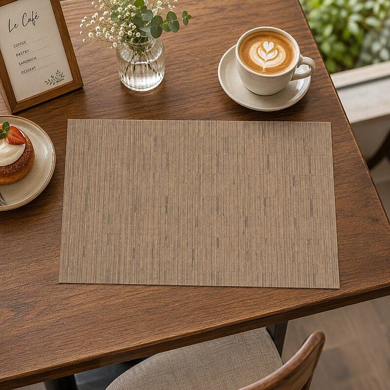 Epinox AS-10E PVC Amerikan Servis, 30x45 cm, Bej - Bambu Dokulu - Görsel 4