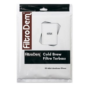 FiltroDem Cold Brew Kahve Demleme Filtre Torbası, 9x20 cm, 50 Adet