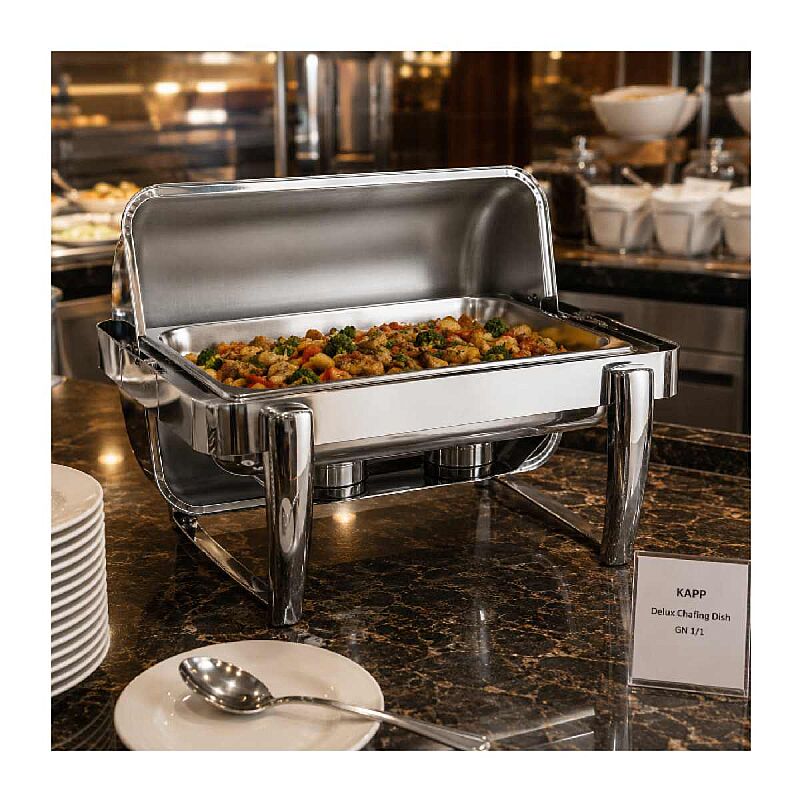 Kapp Delux GN 1/1 Gömme Chafing Dish, 9 L, Jel Yakıtlı+Elektrikli - Görsel 3