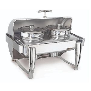Kapp Delux Roll Top Çift Çorbalık Chafing Dish, 2x4.5 L, Jel Yakıtlı + Elektrikli