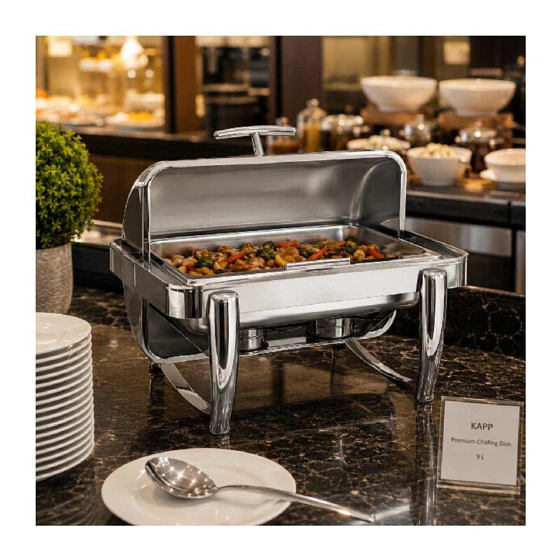 Kapp GN 1/1 Delux Roll Top Chafing Dish, 9 L, Jel Yakıtlı+Elektrikli - Görsel 2