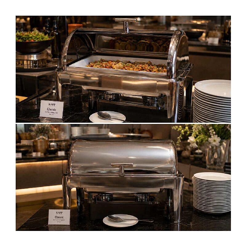 Kapp GN 1/1 Klasik Roll Top Chafing Dish, 9 L, Jel Yakıtlı + Elektrikli - Görsel 4