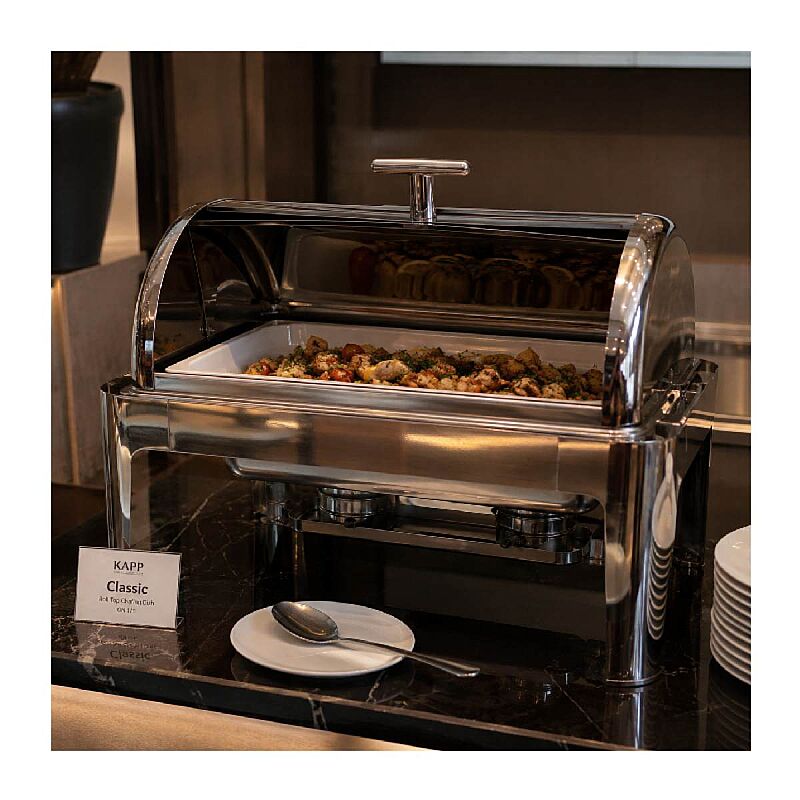 Kapp GN 1/1 Klasik Roll Top Chafing Dish, 9 L, Jel Yakıtlı + Elektrikli - Görsel 2