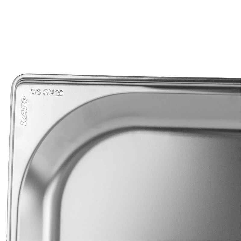 Kapp GN 2/3-20 mm Paslanmaz Çelik Standart Gastronorm Küvet - Görsel 3