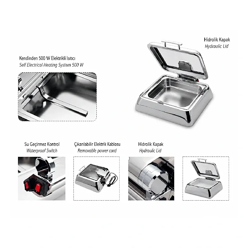 Kapp Vega Serisi GN 2/3 Chafing Dish, 6 L, Elektrikli - Görsel 4