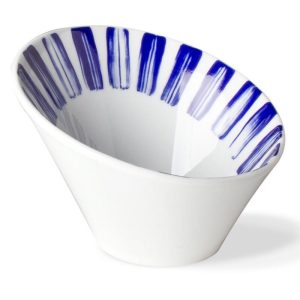 Lilien Indigo Deniz Desenli Eğimli Kase, 14 cm, Mavi