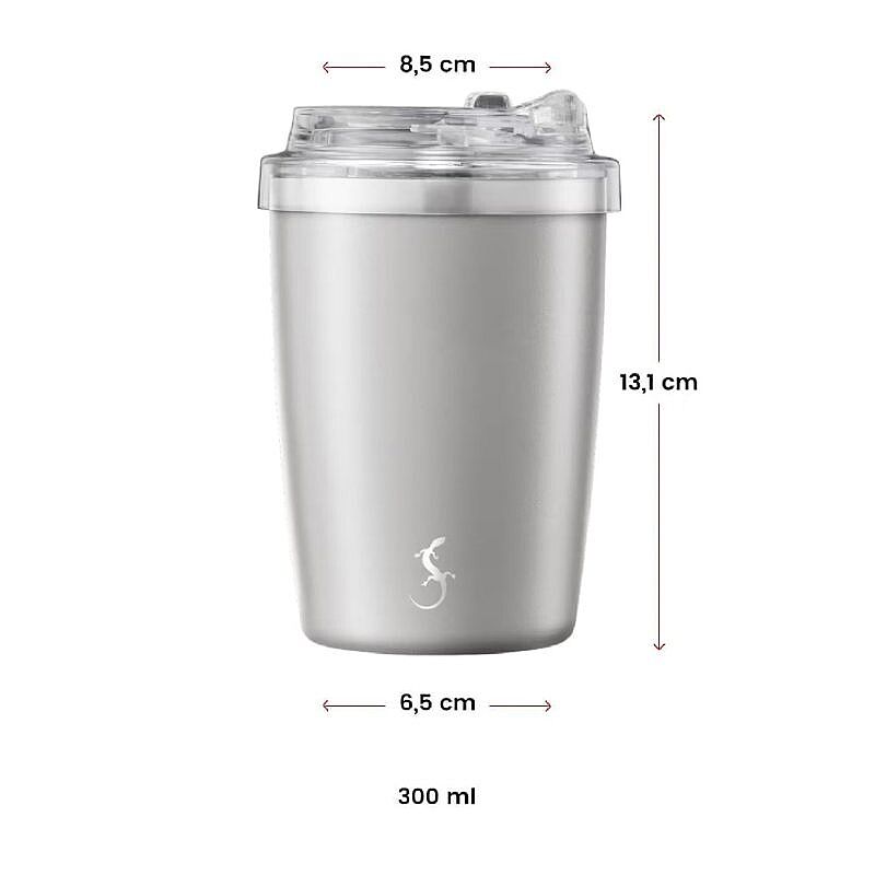 Lurch Coffee-To-Go Çift Cidarlı Termos Bardak, 300 ml, Granit Gri - Görsel 4