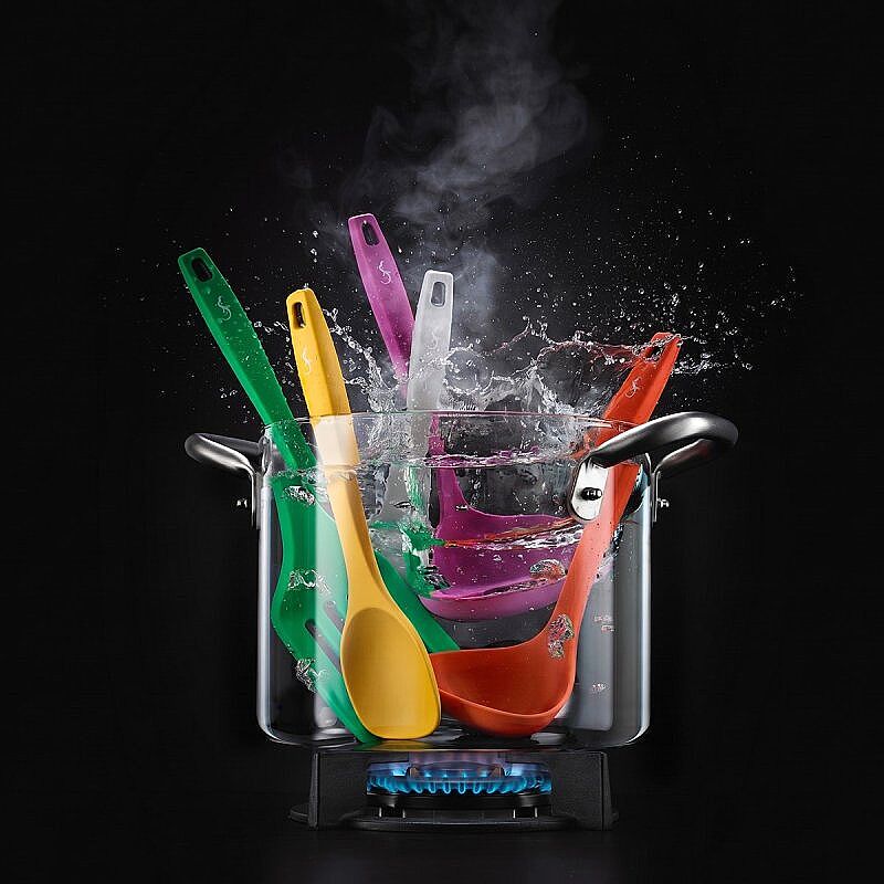 Lurch Silikon Delikli Spatula, 32.5 cm, Sarı - Görsel 7