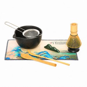 Luxegon 8 Parça Matcha Çayı Hazırlama Seti, Mat Siyah