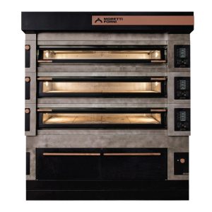 Moretti Forni S140EI-161600-P Icon Seri 2x16 cm Taş Tabanlı Modüler Çok Amaçlı Katlı Fırın, 140x93.5 cm, Elektrikli