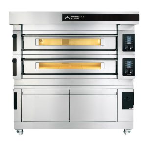 Moretti Forni S140ES-161600-P Steel Seri 2x16 cm Taş Tabanlı Modüler Çok Amaçlı Katlı Fırın, 140x93.5 cm, Elektrikli
