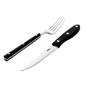 Pirge 41085 Elite Bıçak ve Çatal Seti, Siyah
