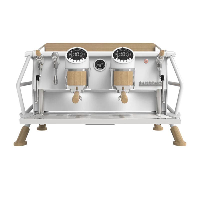 Sanremo Cafe Racer Custom Tam Otomatik Espresso Kahve Makinesi, 2 Gruplu, Beyaz-Ahşap - Görsel 2