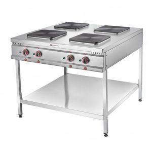 SilverInox ET-100 Taban Raflı 4 Gözlü Ocak, 100x100x95 cm, Elektrikli