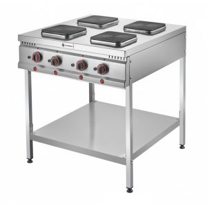SilverInox ET-80 Taban Raflı 4 Gözlü Ocak, 80x80x95 cm, Elektrikli