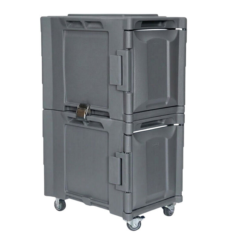 Tribeca TCB-600NDUO Önden Yüklemeli Tekerlekli Çiftli Thermobox, 95x134x127 cm, Gri