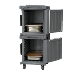 Tribeca TCB-600NMIXDUO Önden Yüklemeli Tekerlekli Çiftli Thermobox, 95x134x127 cm, Gri