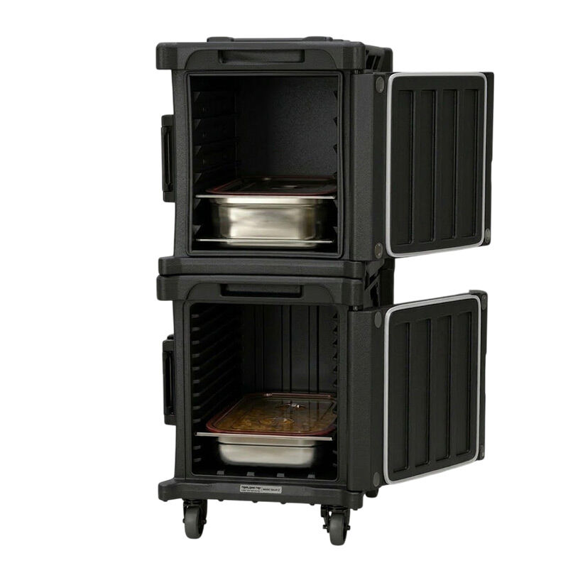 Tribeca TCB-600NMIXDUO Önden Yüklemeli Tekerlekli Çiftli Thermobox, 95x134x127 cm, Siyah